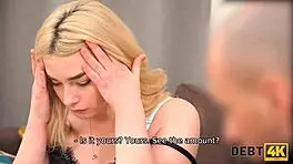 Fascinating Blonde With Curly Hair Fucked By Debt Collector