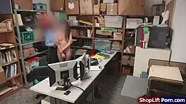 Redhead Burglar Teen Pussy Rammed Hard by LAP Officer in Office Bust