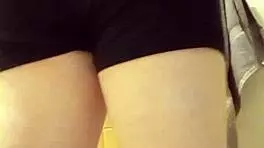 Homemade compilation of petite girls with big asses in the toilet.