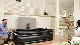 Naughty Big Tit Brunette Masseuse Films Wet Naked Nuru Massage with Seth Gamble