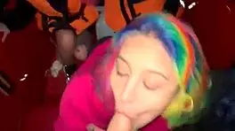 Curvy Asian Milfs Surprise Guy with Intense Boat Blowjob and Cum in Mouth