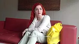 Big booty 18 year old redhead latina rides big dick at music video audition with missionary and doggystyle