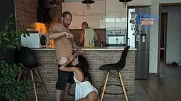 Cheating wife sucks big cock, gets cumshot