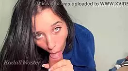 my girlfriend gives the perfect blowjob on my monster cock