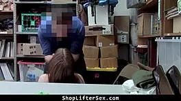 This teen got arrested for stealing clothes at the mall, and then she got roughly fucked in the garage with blowjobs and cowgirl rides.