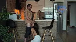 Cheating wife sucks big cock, gets cumshot