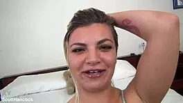 Alex Little 19yo blonde gives wild pov blowjob mess