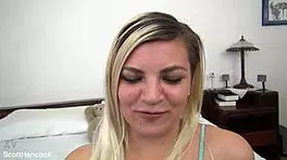 Alex Little 19yo blonde gives wild pov blowjob mess