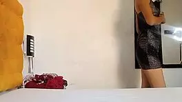 I grab my stepfather while he watches me try on clothes and end up with his cock in my wet pussy