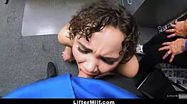 Bubble Covered Ebony Milf Misty Stone and Nude Petite 18+ Teen Wash Car