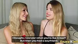 tory sweet and freya mayer play with dual dildos in a hot lesbian scene