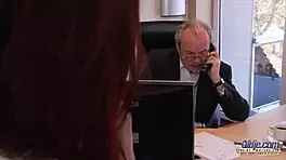 damn, young secretary rides boss cock in office, spreads legs for pussy pounding, then sucks him off! 😜