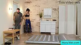 Teen Masseuse Rubs Bush on Client During Slippery Wet Nuru Massage - Victoria Sunshine Jj Graves