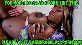 Lovely Ebony Milf With Huge Tits Gets Fucked by Two Black Guys