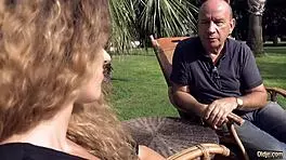 Wow! Rich Big Belly Oldman Doggies Skinny Nympho Girlfriend with Wild Energy!