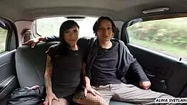 My first porn scene banging a big dick in a car