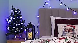 Pretty blonde gets a big cock for Christmas