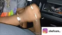 throat goat swallows young stud's cum in truck