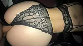 teen gets a messy creampie in the car after wild banging