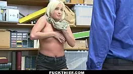 Teen Shoplifter Begs Mall Officer For Forgiveness With Bent Over Fuck