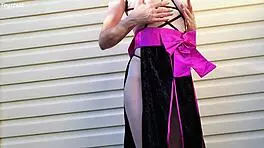 Hot Japanese Stepsister Fingering Tight Ass and Pussy Outdoors