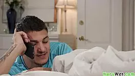 Lovely Teen Blonde Masseur Offers Relaxing Nuru Massage