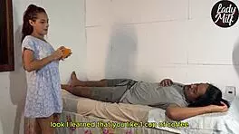 Neighbor Surprises Alone Brunette With Handjob