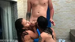 my latina friend feels so hot with her huge breasts