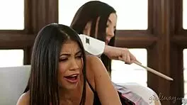 Cute teen and busty teacher