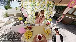 i get banged by hot babes in pink panties after lemonade