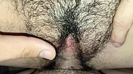 In this POV scene, the stepson's small cock delivers a creampie to the big pussy.