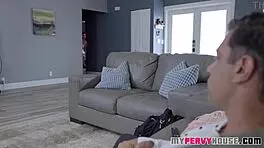 teen rubs her horny 18+ muff in sneaky moment