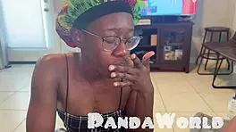 ghetto bonnet ebony whore worships my bbc with submissive blowjob