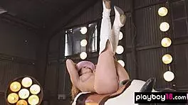 olivia taylor, a big boobed teen 18+, strips and rides cowgirl in the rodeo