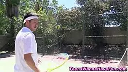 amateur teen 18+ gets cum sprayed at outdoor party