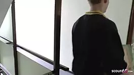 Mailman Catches German Teen 18+ Tight Tini for a Quick Bang