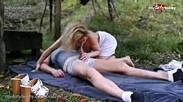 Young 18+ Blonde Amateur FUCKS Older Man Outdoors