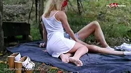Young 18+ Blonde Amateur FUCKS Older Man Outdoors