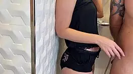 Double blowjob action before pajama photoshoot in POV