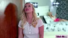 Christie gets entertained by her stepdaughter with lesbian rimjob, fingering, and face sitting on the blonde's big tits 😍