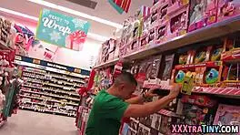 Petite teen gets cum dumped!