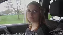 hey, check out this nervous teen 18+ in public, stripping panties to show her pink pussy and masturbating shyly outdoors with braces 😳👀