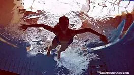 Martina's Tight Pussy Teases In Blue Bikini Underwater