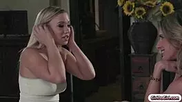 does this busty stepmom teach her stepteen how to lick?