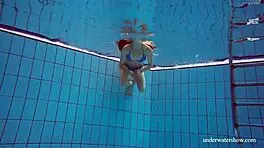 Martina's Tight Pussy Teases In Blue Bikini Underwater