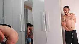 In the gym, a curvy latina brunette with a tight pussy engages in foreplay, her young body bareback with a big cock.