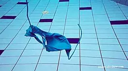 Martina's Tight Pussy Teases In Blue Bikini Underwater