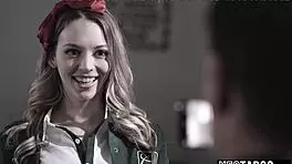 I am the petite blonde teen pounded by my mature teacher after drama practice