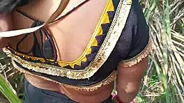 desi step aunty gets wild outdoor sex in sugarcane field.