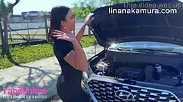 big ass latina lina nakamura gets creampied by john coffee on the street